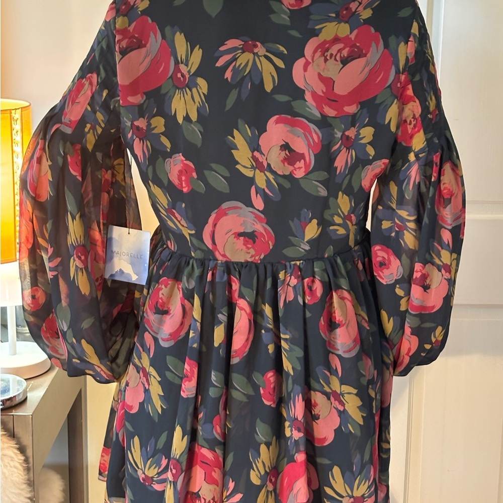 NEW WITH TAGS, Gorg Majorelle Black Dress with Red Florals - Picture 2 of 7